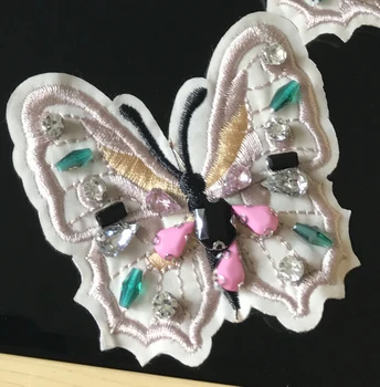 3D El tırnak boncuk kelebek nakış yama giyim paketi DİY dekorasyon paillette yama aplike boyutu numarası