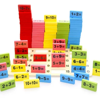 2017 Yeni Gelen Oyuncakları 110 Adet Matematik Domino Taşı Oyuncak Çocuk Eğitim Matematik Öğrenme Bilişsel Maç Geliştirme Matematik