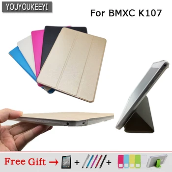 Moda Ultra ince 3 kat Folio PU seçin+ 3 hediye için renk BMXC K107 7 inç Octa Core 4G tablet, 5 İçin kapak kılıf standı-