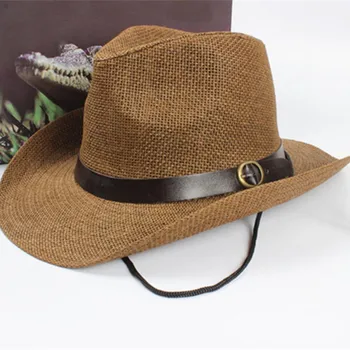 Unisex Kadın Erkek Kovboy Şapkası Fötr Şapka Geniş Ağzına Bir Boyut Caps Saman