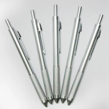 1 Metal tükenmez Kalem çok Fonksiyonlu tükenmez kalem Gümüş metal 4, fabrika fiyat 5pieces/lot ile Kullanılabilir,iyi kalite kalemler