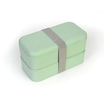 Buğday Samanı Öğle Yemeği Boxs Meyve Depolama Bento Kutusu Çift 4 BearCavalier-Renk İsteğe Bağlı Japon-Dikdörtgen Kutu Öğle Yemeği Katlı Boxs