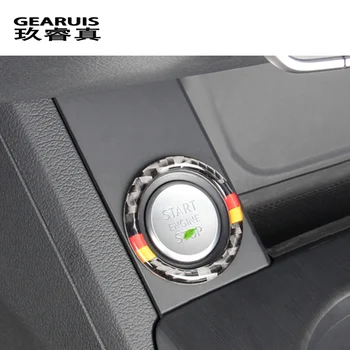 Audi A4 B9 A6 C7 A7 A8 Q7 İç Aksesuarları araba Stil Anahtarı Başlat Düğmesi Dekoratif Çerçeve Kapak Trim Karbon Fiber sticker