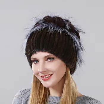 Kış İçin kadın Gerçek Vizon Kürk şapka Doğal Büyük Parça Rex Tavşan Kürk Tilki Kürk Şapka Kadın Kürk Şapkalar 2017 Yeni Moda Sıcak Cap