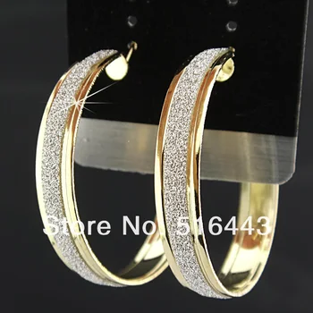 Promosyon 12Pairs Moda Altın P Kadınlar için Toptan Mücevher Çok Kargo Ücretsiz 669 halka Küpe Buzlu-