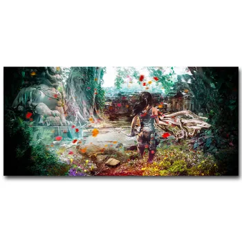 Oturma Odası Duvar Dekor 030 için Lara Croft - Tomb Raider Sanat İpek Kumaş Poster Baskı Baskı Yükselişi 13x28 inç Oyun Resimleri