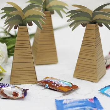 50pcs/lot Sevimli Palmiye Ağaçları Yeşil Düğün Şeker Kutusu Yaratıcı Küçük Boyutu Doğum günü Parti İyilik Hediye Kutusu Mutlu Olay Malzemeleri Stili