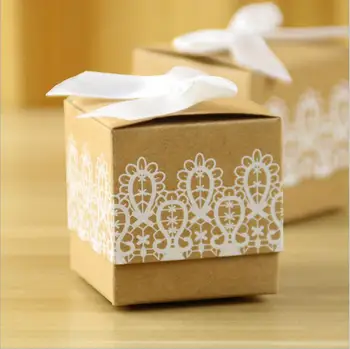 Kraft Bebek duş İyilik Kutusu Şeker Kutusu Düğün İyilik Hediye Kutuları dekorasyon çikolata kutusu, bebek vaftiz iyilik hediye malzemeleri