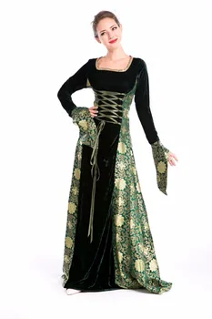 Cadılar Bayramı havai fişeklere İçin kadının Rönesans Ortaçağ Gotik Uzun Elbise Kostümleri Çingene Kilisesi Notre Dame Cosplay Elbise