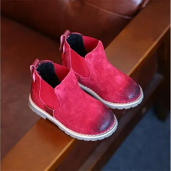 QGXSSHİ Hakiki Deri Çocuk ayak Bileği Martin Sonbahar Kış Ayakkabı Açık Kız Çocukları İçin Çocuk Botları Rahat Yürüyüş Eğlence Botları