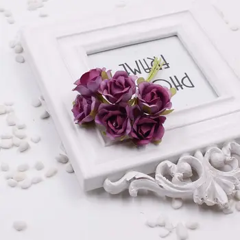 Yeni 30pcs hediye çelenk çok 2cm degrade ipek mini gül yapay çiçek buket dekorasyon DİY düğün albümü aksesuarları /