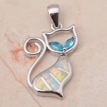 Yeni Varış ! Tasarımcılar ! Toptan ve Perakende Beyaz alev Gümüş Kolye Kolye Moda Takı OP449A damga Opal
