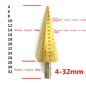 3 adet. Metrik Spiral Flüt Pagoda Şekli Delik Kesici 4-12 / 20/32 mm yüksek hız çeliği bit belirtilen koni bileme HSS matkap Ste