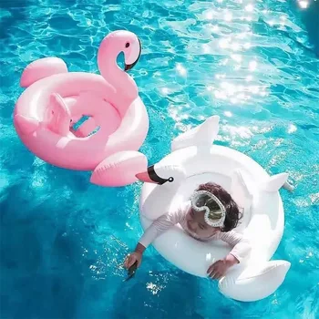 Bebek Şişme Flamingo Havuz-Yüzme Yüzük Beyaz Kuğu Yüzen Su Tatil Partisi Oyuncakları bebekler Piscina İçin Pembe Yolculuğu Şamandıra