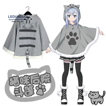Xmas Hediye Lolita için Harajuku Anime Neko Atsume Cosplay Kostümleri Pelerinler Kış Sevimli Kedi Kapüşonlu Ceket Günlük Pelerin Üstler