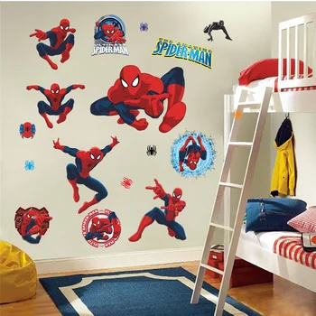 Çocuklar için yaratıcı Ev Dekor 3D Duvar Çıkartmaları Karikatür Örümcek Adam Desen Bebek Oturma Odası 50x70 CM Duvar Sanat duvar Kağıdı