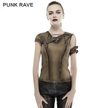 Yeni Punk Rock buhar punk t shirt yaz pamuk marka kaliteli görsel kei en iyi Moda siber blusa vintage harajuku tarzı