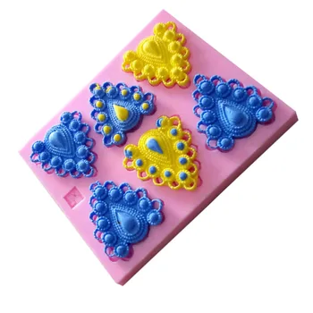 Aşk şeklini taşlar molde kalıp silikon Kalıp Fondan Çikolata Kalıpları de Dekorasyon Araçları F0707 Kek yapma 3D