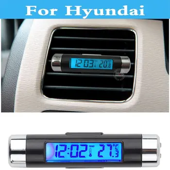 Araba Hyundai Terracan Tiburon Tucson, Santa Fe Solaris Sonata İçin Dijital Saat Termometre Göstergesi Voltmetre Gerilim Test cihazı DC LED
