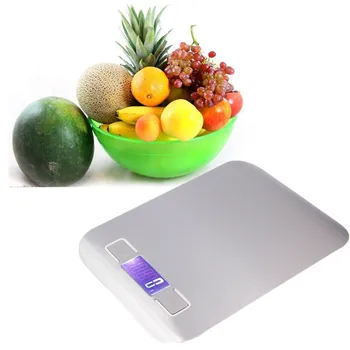 DHL/Fedex 100pcs 5kg/1g dijital mutfak terazisi yemek Ev ölçüm aletleri çelik 5000g elektronik ağırlık dengesi paslanmaz