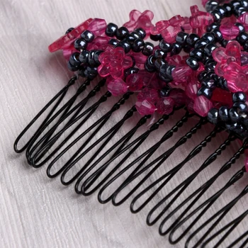 2017 Moda Plastik Çiçek Tarak Sihirli Boncuk Elastisite Çift Saç Tarağı Klibi Saç Aksesuarları Sıkı Şapkalar Saç Tokası