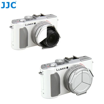 (Gümüş)Lux5 PANASONİC DMC-LX5 & Leica D JJC Kamera Gümüş Açın Kapatın Otomatik Kendini Koruyarak Koruyucu Otomatik Lens Kapağı-
