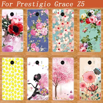 Prestigio Grace fotoğraflarının çekiminde PSP5530DUO İçin Renkli Çiçekler Kılıf Kapak Resim Grace fotoğraflarının çekiminde Durumlarda Lüks 10 Desenleri 5.3