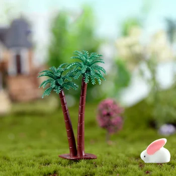 1 adet Coco Ağaç Heykel Minyatür Peri Bahçe DİY Aksesuarları Ev Dekorasyon karikatür bitki hayvan modelleri plastik oyuncak kız Bebek