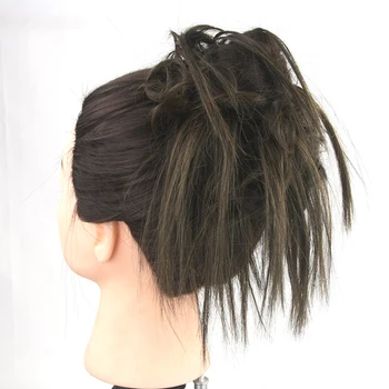Soowee 30 Renk Sentetik Saç Siyah Saç Tokası Topuz Chignon Yüksek Sıcaklık Fiber Rulo Saç Mor Saç Bandı Hairband