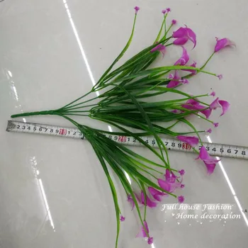 SICAK Mini yapay calla babysbreath yaprak ipek sahte çiçek lily plastik Su bitkileri ev dekorasyonu