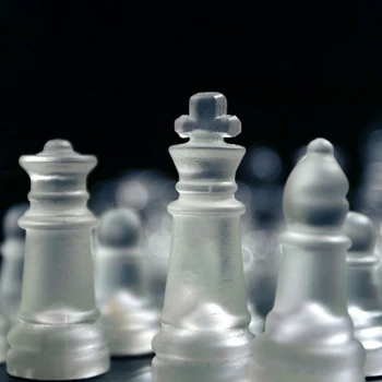 25*25cm K9 Cam satranç orta güreş Ambalaj Uluslararası Satranç Oyunu Uluslararası Satranç takımı