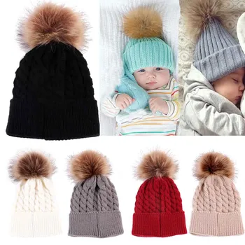 Seyreden İnfantil Bebek Yeni Doğan Yeni Sevimli Bebek Çocuklar Erkek Kız Unisex Örme Tığ Bere Kış Sıcak Şapka Kap