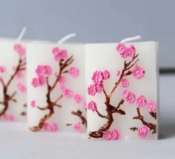 10 adet Sakura Kiraz Çiçekleri Düğün Bebek Doğum günü Hatıra Hediyeler İçin İyilik Mum