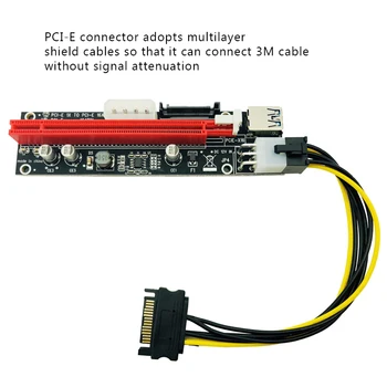 Madencilik Bitcion Madenci için Molex Adaptör IDE 4Pin için H1111Z 60cm PCI-E extender PCI Express Yükseltici Kart 1x için 16x USB 3.0 SATA