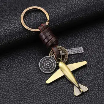 Yeni Yaratıcı Vintage Alaşım Baykuş Anahtarlık Anahtarlık Anahtarlık Deri Araba Kanat Tutucular Anahtar Araç Anahtarları İK Uçak Angel Punk