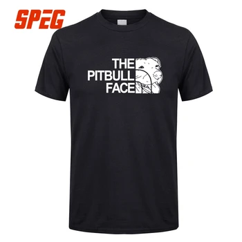 Bu Pitbull Yüz Tasarımı Pit Bull Erkekler Pamuk Kısa Kollu Pamuk Tee Erkekler İçin komik T Shirt Erkek Düz T Shirt Oluşturmak-