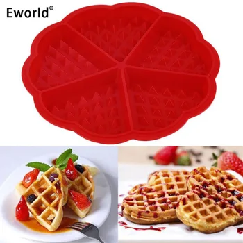 Eworld Silikon Kalıp Waffle Makinesi Pan Mikrodalga Fırın Kurabiye Pasta Kek Dekor Mutfak Aletleri Aksesuarları Mutfak Malzemeleri
