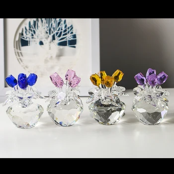 H&D 4colors Kristal Güller Yaratıcı Noel Hediyesi Nikah Sevgililer Günü Hediyelik eşya Masa Dekorasyon Yapay Çiçek Dekoru İyilik