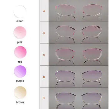 BAY-Kadınlar için 8 Lensler Çerçevesiz Elmas Kesilmiş Gözlük Çerçevesi,Şekil Seçenekleri ve İsteğe bağlı Renkler Özelleştirilmiş