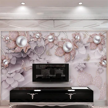 Beibehang Özel duvar kağıdı duvar için 3 d zarif lüks mücevher çiçek yumuşak oturma odasında TV arka plan duvar kağıdı kartonpiyer peint