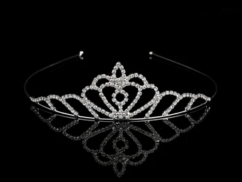 TDQUEEN Prenses Düğün Gelin Tiara Çiçek Kız Rhinestone Kristal saç Bandı Saç Bandı Kız Çocuk Doğum günü Partisi Saç Takı