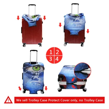 Dispalang Deri desen Baskı Elastik Streç Bagaj Koruyucu Kapak Tolley Çanta Toz Kapağı Seyahat Aksesuarları Malzemeleri