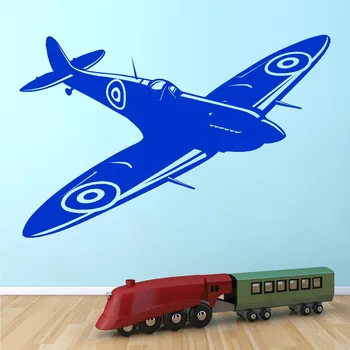 Çıkarılabilir Askeri Avcı Uçağı İkinci Dünya Savaşı Duvar Sticker Çıkartma Sanat Aircrafe Uçak Çıkartma Oturma Odası Duvar Duvar Sticker D-115