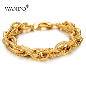 WANDO 1 ADET Klasik erkek ve kadın WB48 bilezik takı altın bilezik İslam Arabistan Orta Doğu Afrika hediye zinciri