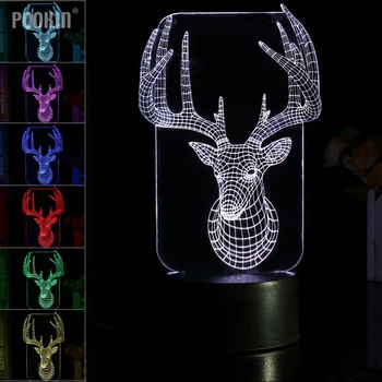 3D Değişen Aydınlatma Tatilde Odası İçin Lamba Kaptan Amerika Eyfel Kulesi Hayvan Lamba Dokunmatik Anahtarı Dekorasyon Gece LED