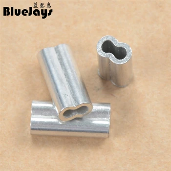 BlueJays 100pcs/lot 15 mm x 2.2 mm Gümüş Çift delik Alüminyum Balıkçılık Balıkçılık Boru Tel Boru Kıvrımlı Kollu Olta Konnektör