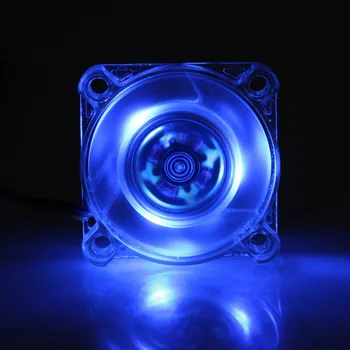 Gdstime 1 Adet Şeffaf Mavi Mini 40mm Durumda Bilgisayar BECERİ 12 V 3Pin Soğutucu DC Fırçasız Soğutma Fanı 40x40x10mm Yüksek Hız LED