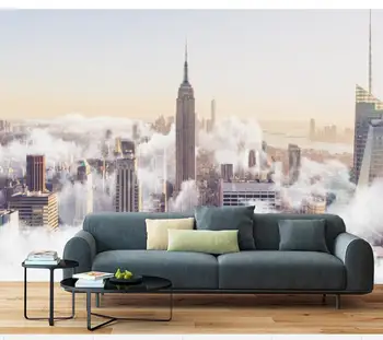 Bulutların beibehang Özel büyük fresco 3d fotoğraf duvar kağıtları, HD soyut şehir deniz 3d duvar kağıdı oturma odası arka plan manzara