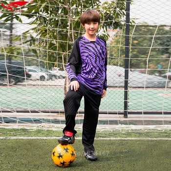 Survetement Futbol 2017 Çocuk kaleci formaları Çocuk Uzun Çocuk için Yüksek Kaliteli Futbol Kaleci Formaları Kollu