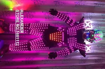/ Kostüm /LED Robot Giysi/Işık takım elbise programlama denetleyicisi kask setleri/ LED